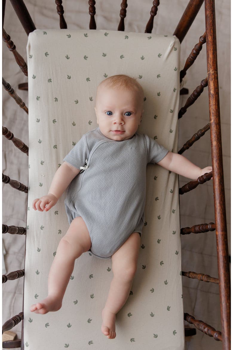 Organic Cotton Amore Pointelle Collection - Romper, Alternate, color, Blue/Silver