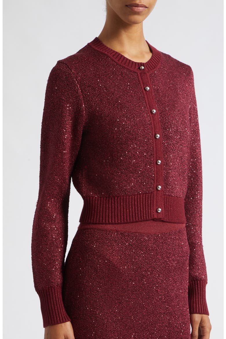Mollie Sequin Cardigan, Alternate, color, OXBLOOD