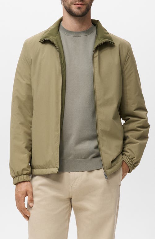 Mango Reversible Water Repellent Jacket In Green