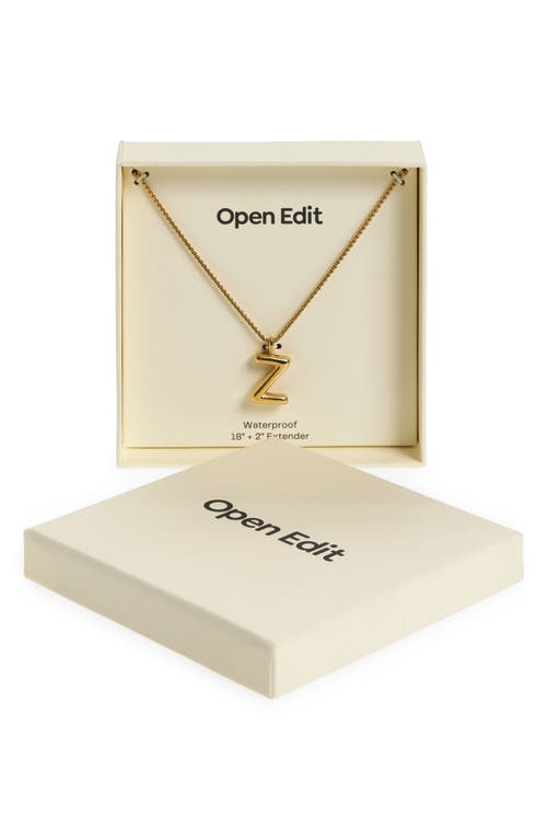 Open Edit Waterproof Bubble Initial Pendant Necklace