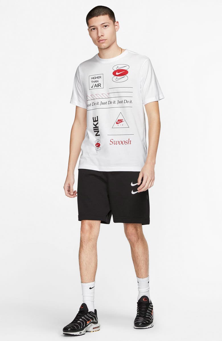 Nike Sportswear Multi Logo Graphic Tee, Alternate, color, White