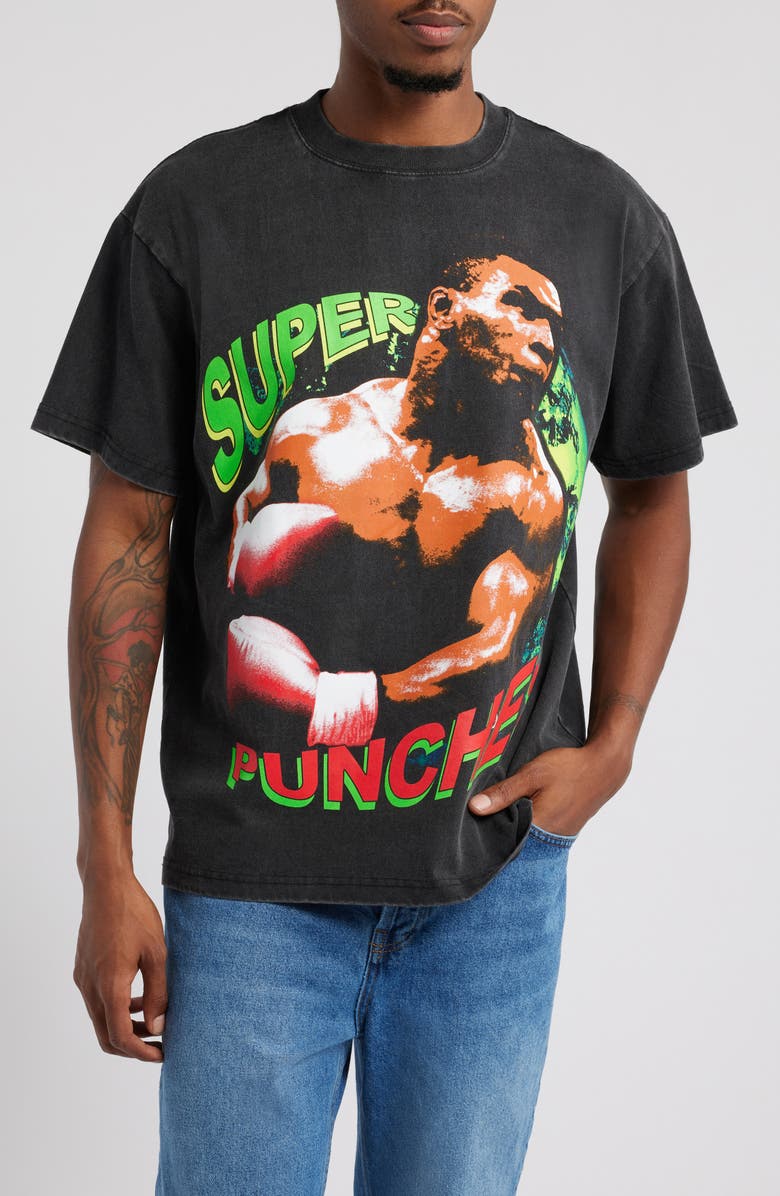 ID Supply Co Oversize Super Punches Graphic T-Shirt, Main, color, Washed Black