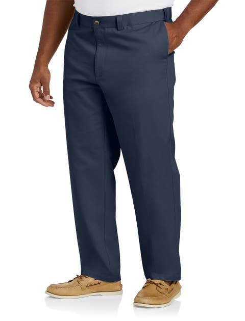 Big & Tall Flat-Front Twill Pants