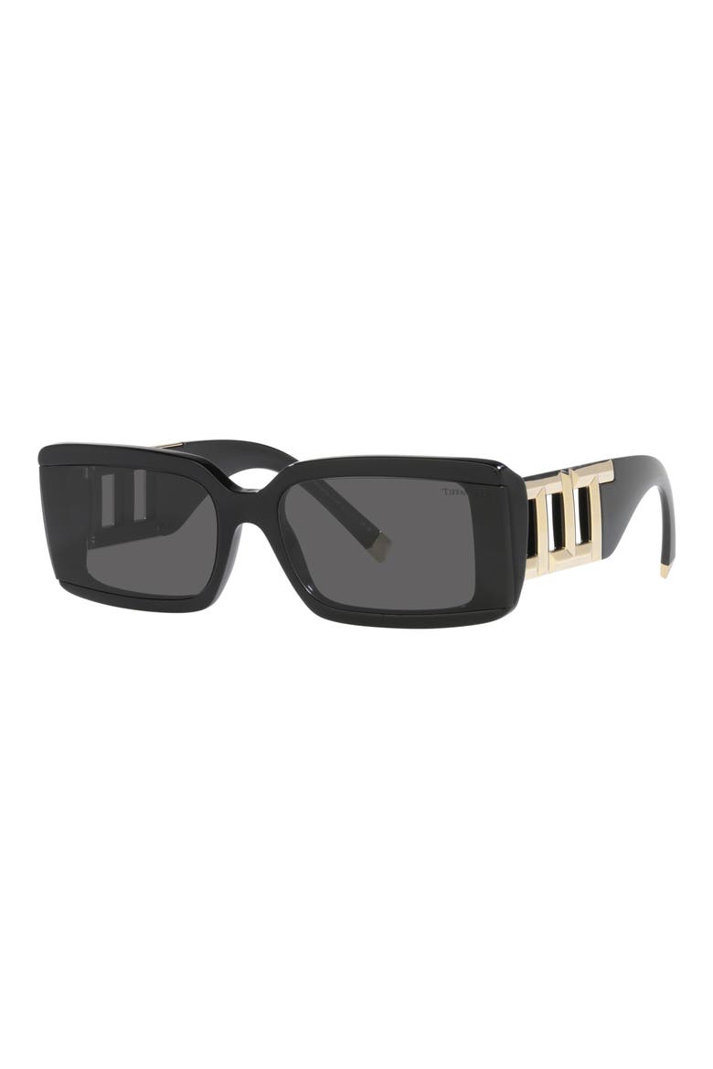 62mm Oversize Rectangular Sunglasses, Alternate, color, BLACK