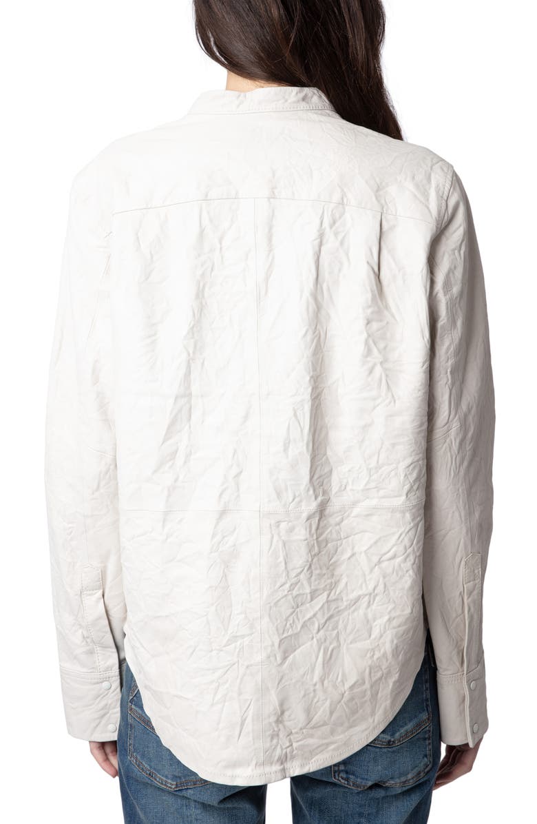 Zadig & Voltaire Chic Cuir Froisse Leather Shirt, Alternate, color,