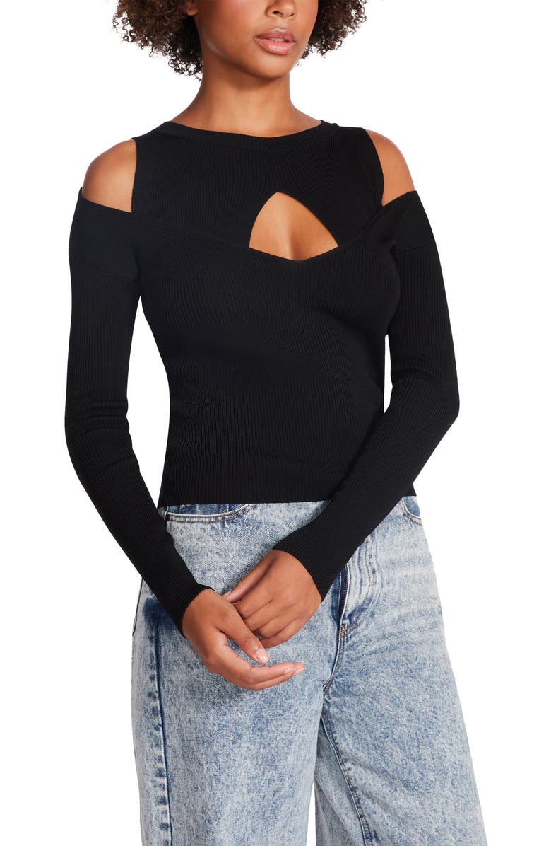 Steve Madden Skylar Cold Shoulder Sweater, Alternate, color, 