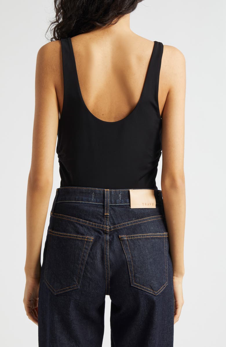 Cinq à Sept Cherise Ruched Tank, Alternate, color, Black