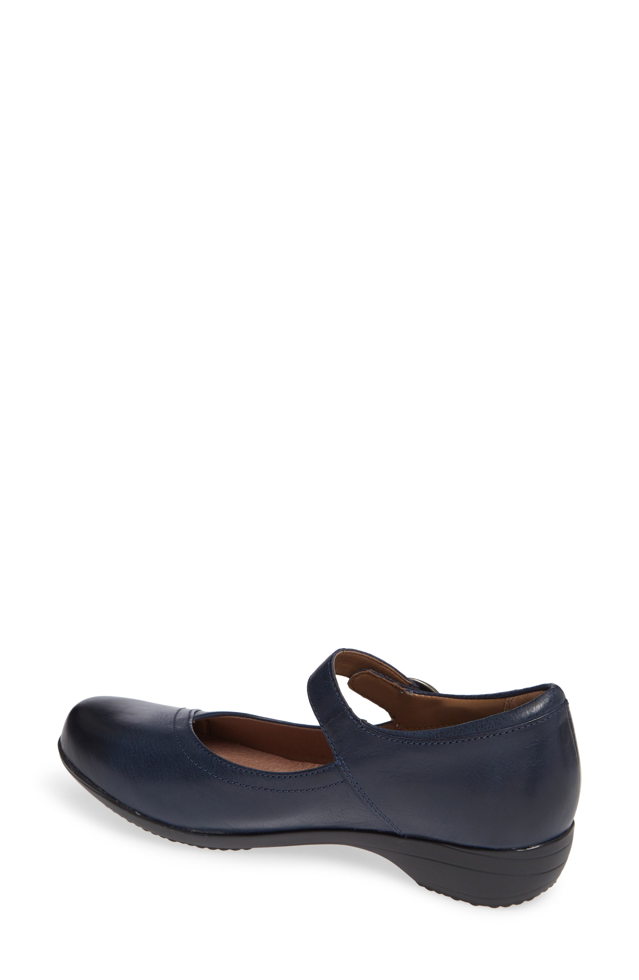 Fawna Mary Jane Flat, Alternate, color, NAVY BURNISHED LEATHER