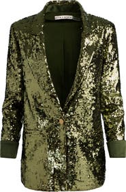 Alice + Olivia Quincy Oversized Sequin Blazer