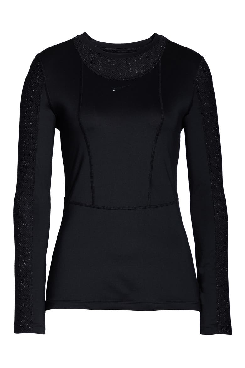 Pro Warm Hollywood Long Sleeve Top, Alternate, color, BLACK/ CLEAR