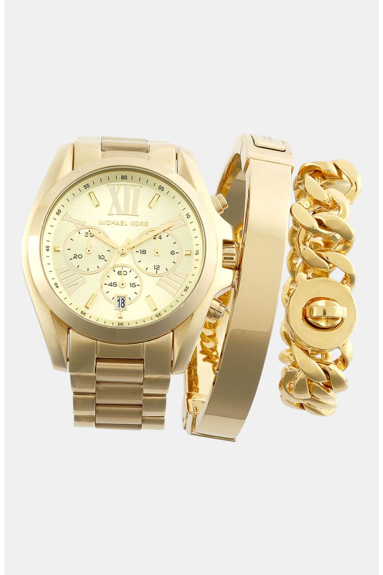 'Bradshaw' Chronograph Bracelet Watch, 43mm, Alternate, color, GOLD/ GOLD