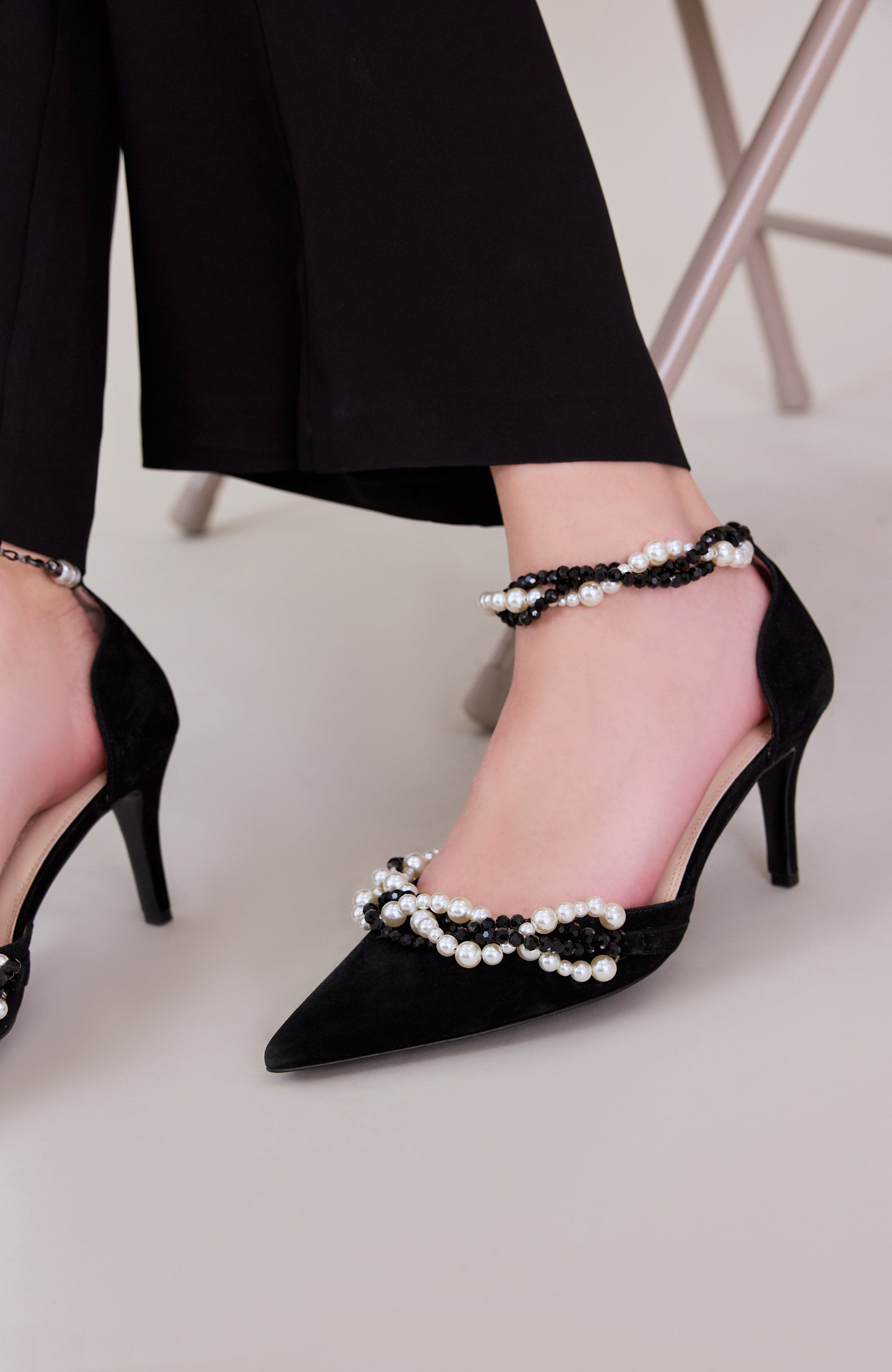 Anne Fontaine Lily Pearl Shoe, Alternate, color, Black