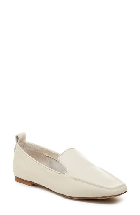 White shops flat loafers