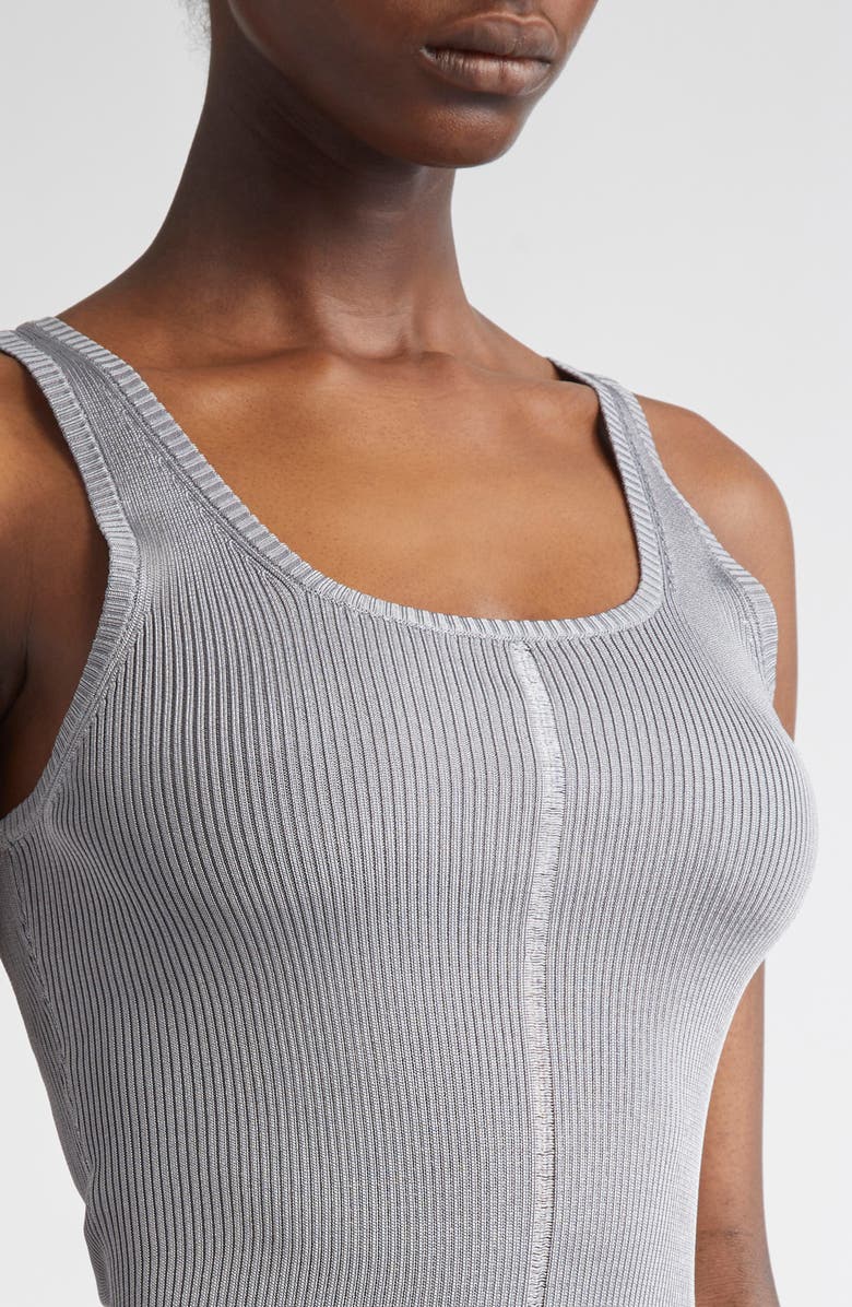 GRACE LING Logo Tag Rib Column Tank, Alternate, color, Steel