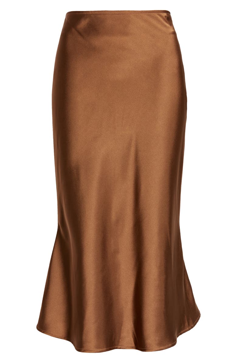 Amy Lynn Bias Cut Satin Slip Skirt, Alternate, color,