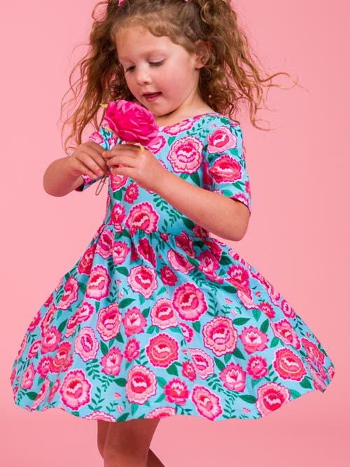 Rufflebutts Knit Short Sleeve Twirl Dress In Multi