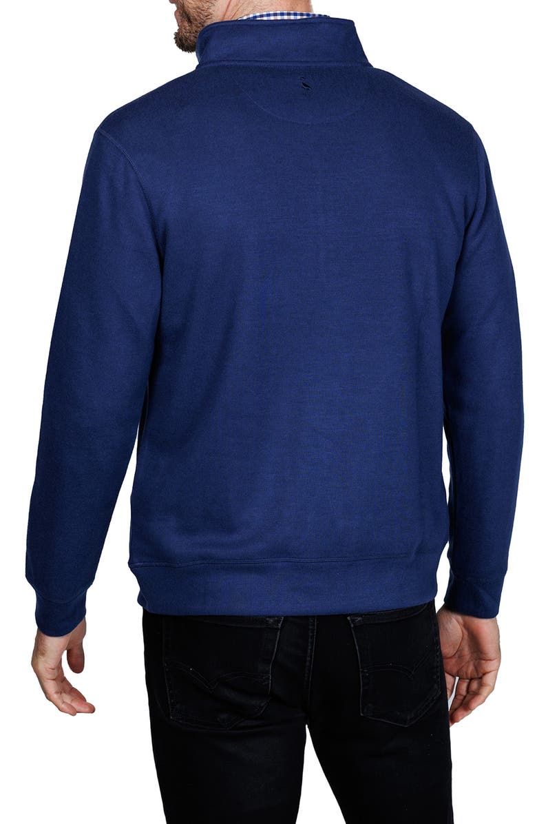 TailorByrd French Rib Quarter Zip Sweater, Alternate, color, Navy