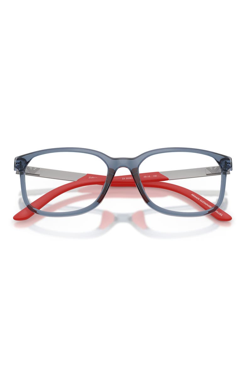 Kids' 47mm Pillow Optical Glasses, Alternate, color, TRANSPARENT BLUE / DEMO LENS