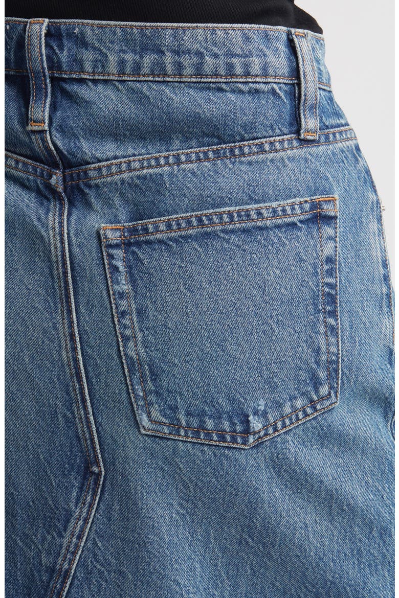 Deconstructed Denim Midi Skirt, Alternate, color, SALEM