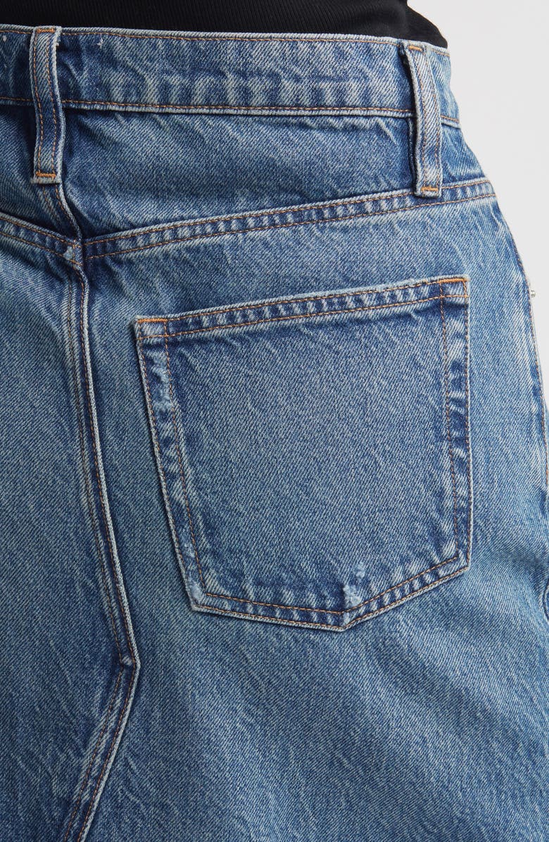 FRAME Deconstructed Denim Midi Skirt, Alternate, color, 