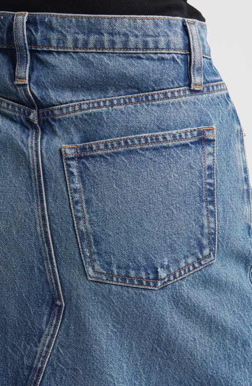 Frame Deconstructed Frayed Denim Skirt In Salem
