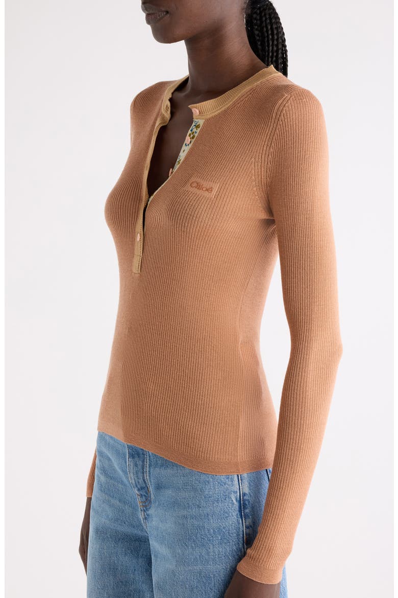 Long Sleeve Wool Rib Henley, Alternate, color, COFFEE PINK