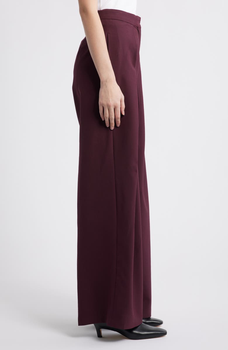 MANGO Laura Pleated Wide Leg Pants, Alternate, color, Maroon