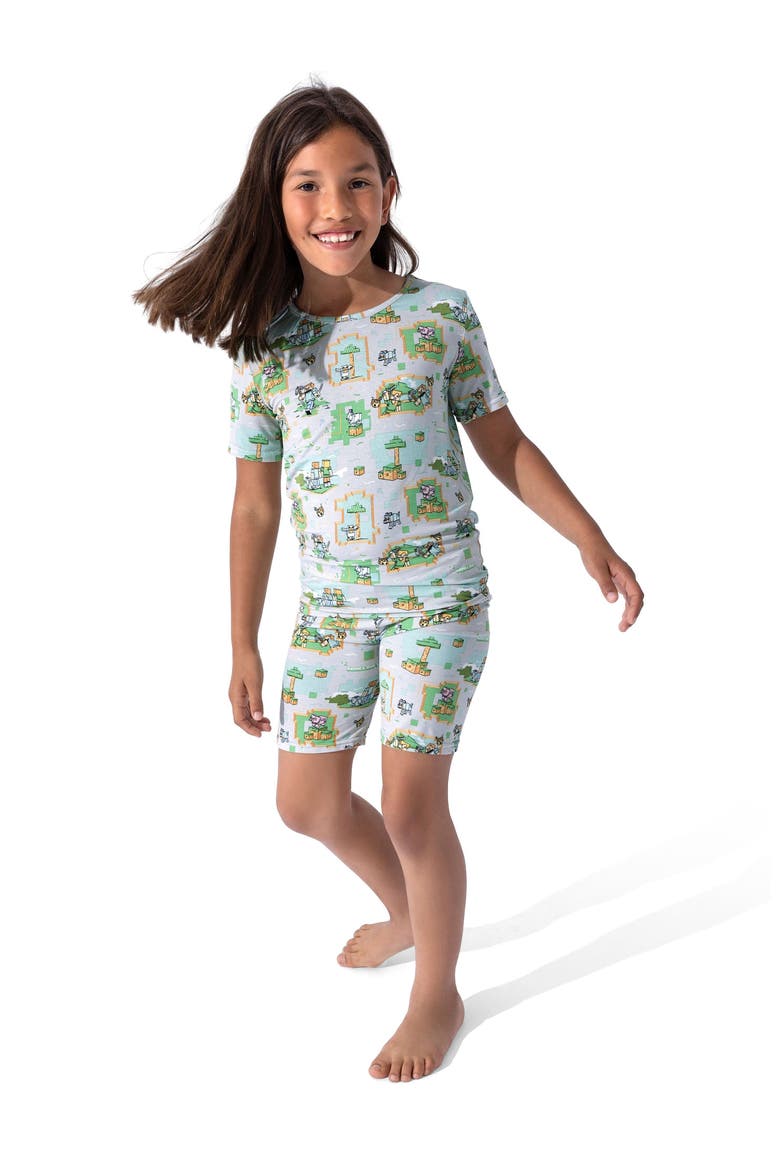 Minecraft Overworld Dreams Kids 2-Piece Short Sleeve & Shorts Pajama Set, Alternate, color, Minecraft Overworld Dreams
