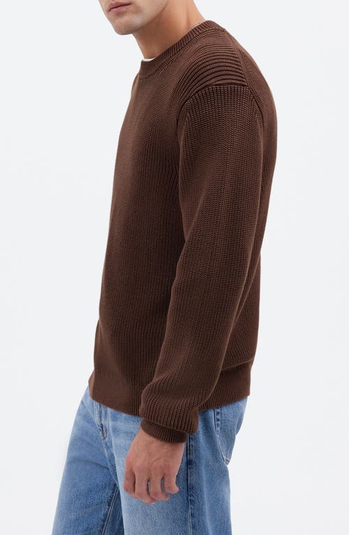 Madewell Shaker Stitch Crewneck Sweater In Brown