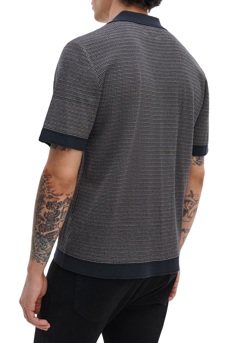 Harvey Block Stitch Camp Shirt, Alternate, color, SLATE NAVY
