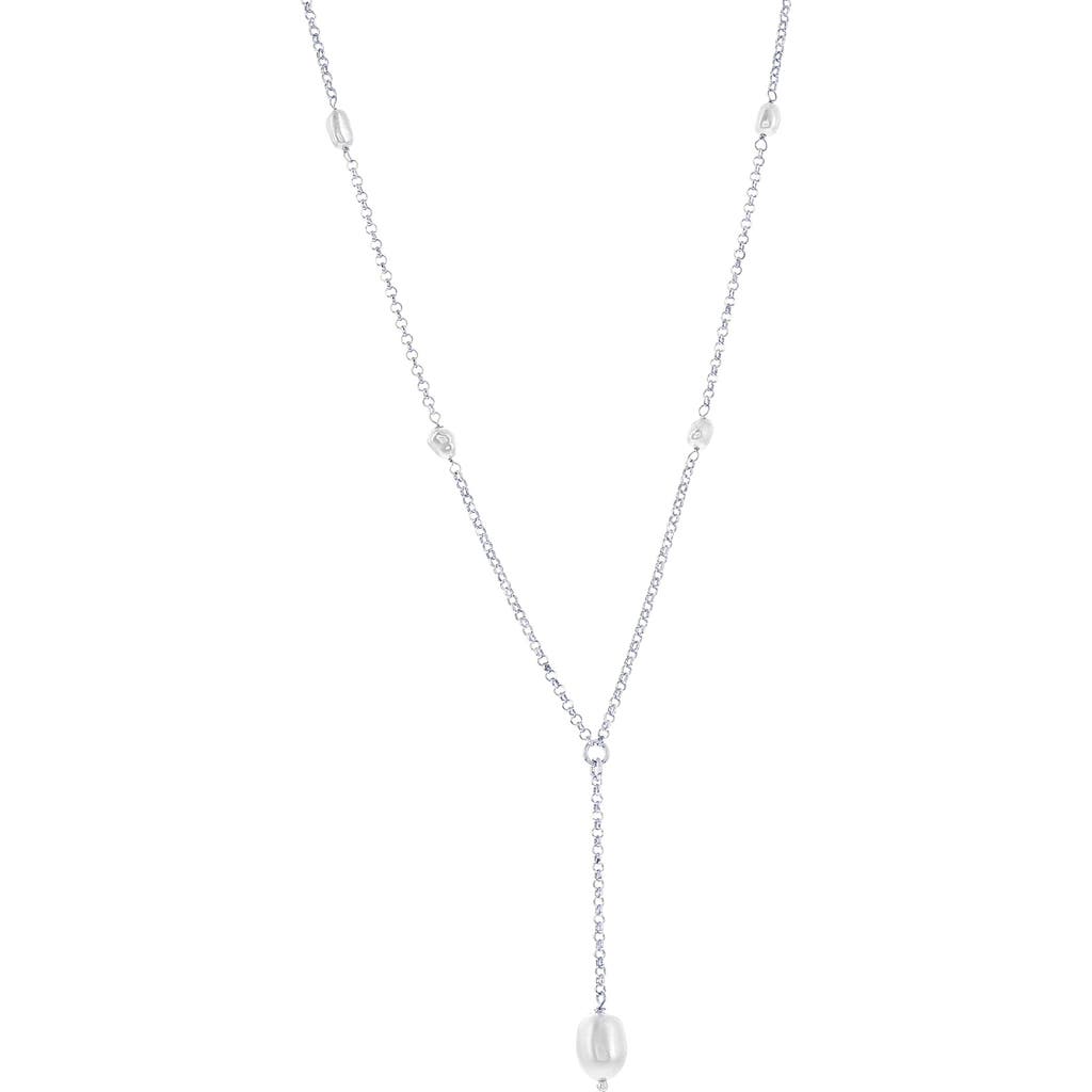 Simona Freshwater Pearl Y-necklace In Silver