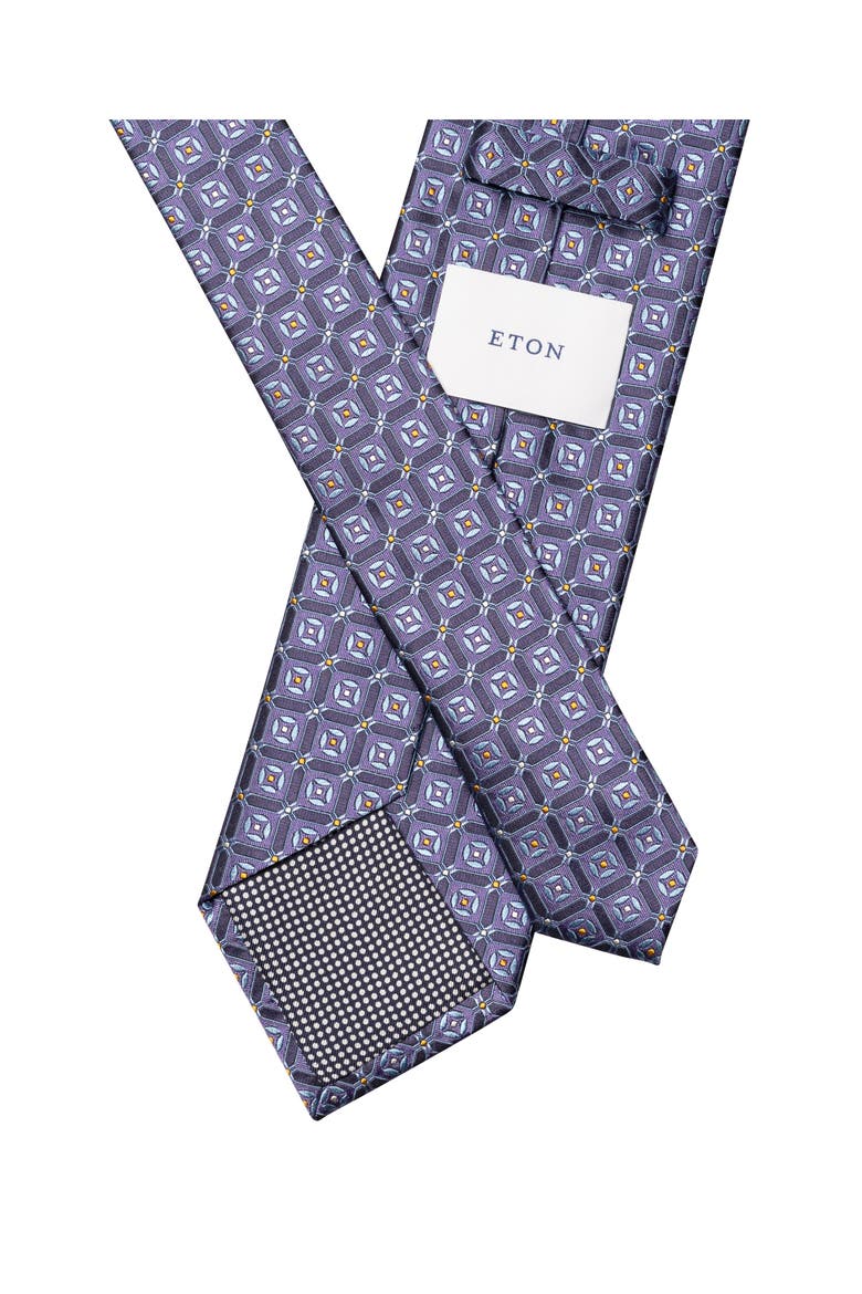 Geometric Woven Silk Tie, Alternate, color, MEDIUM PURPLE