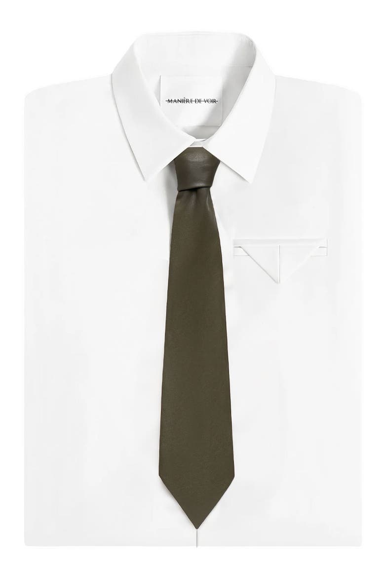 Ash Leather Tie, Main, color, Dark Sage