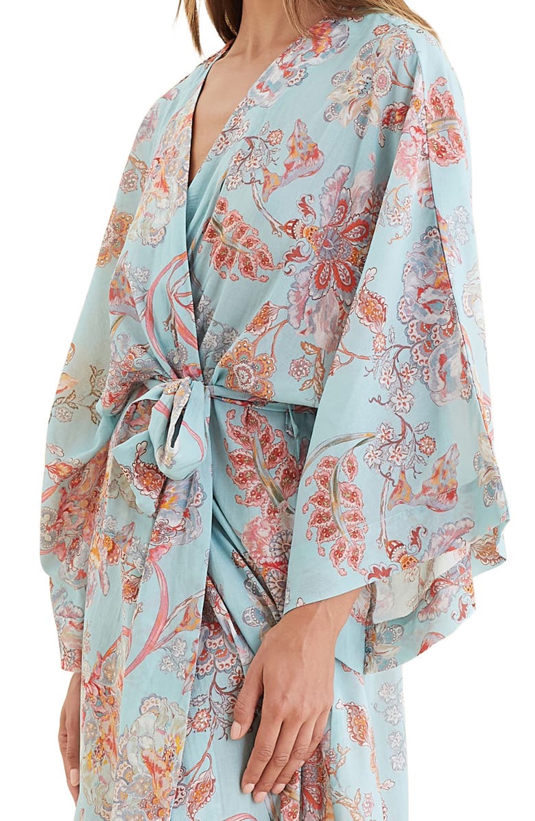 Papinelle Coco Floral Cotton & Silk Robe, Alternate, color, 
