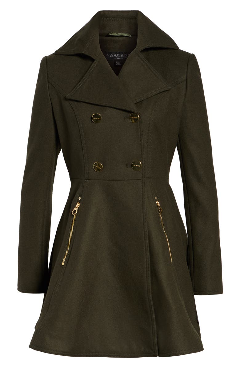 Laundry by Shelli Segal Laundry by Shelli Segal Double Breasted Fit & Flare Coat, Alternate, color,