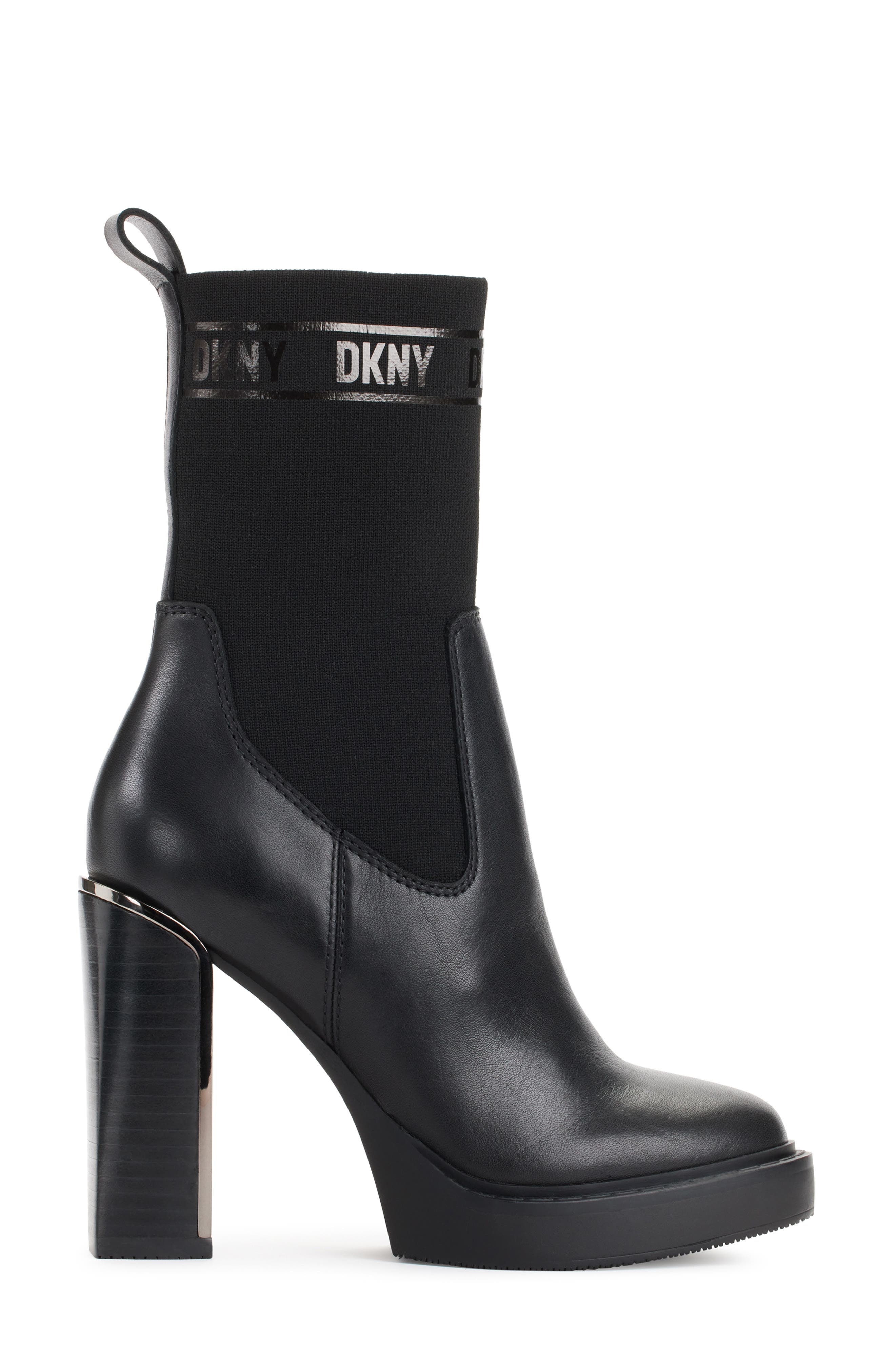 DKNY Vilma Platform Ankle Boot, Alternate, color, Black/ Dark Gunpower