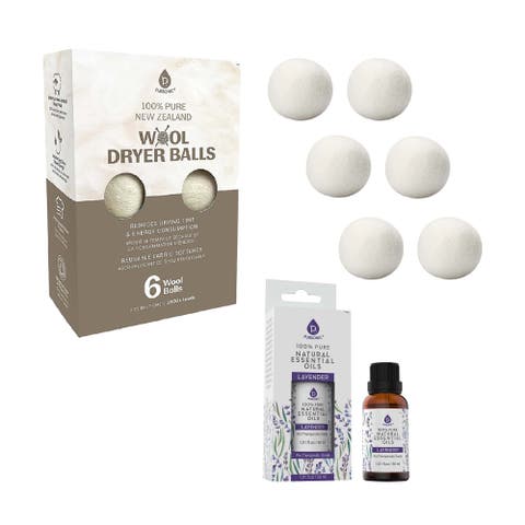 Laundry Care Bundle Wool Dryer Balls & Essential Oil Set