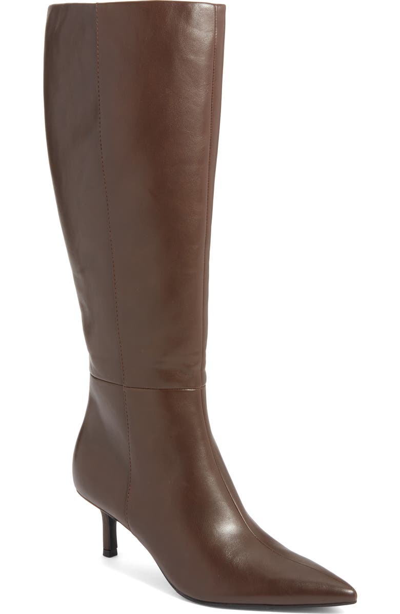 Open Edit Elara Pointed Toe Knee High Boot, Main, color, Brown Chocolate