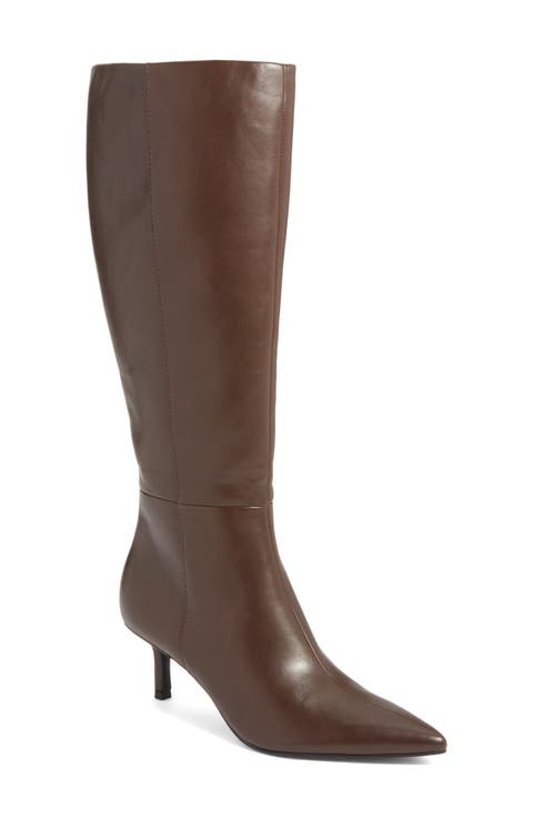 Elara Pointed Toe Knee High Boot (Women)