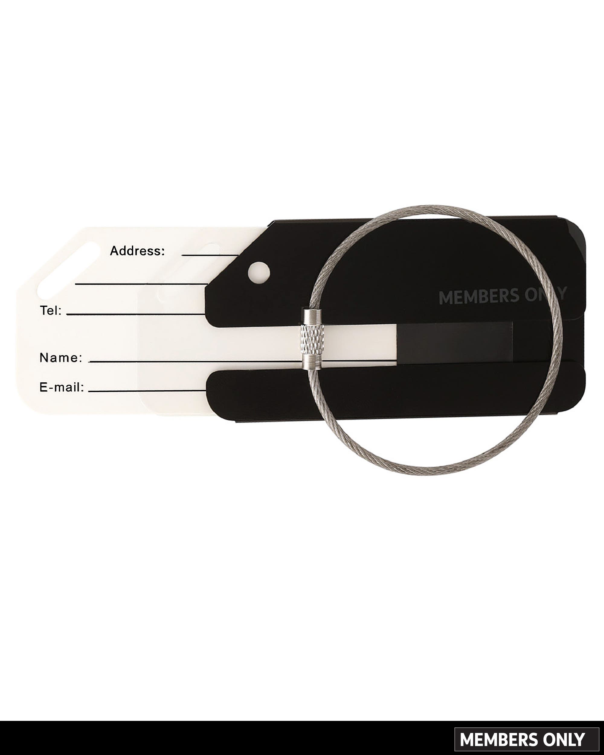 Members Only Luggage Tags, Set of 3 Durable Metal Travel Tags, Alternate, color, Black