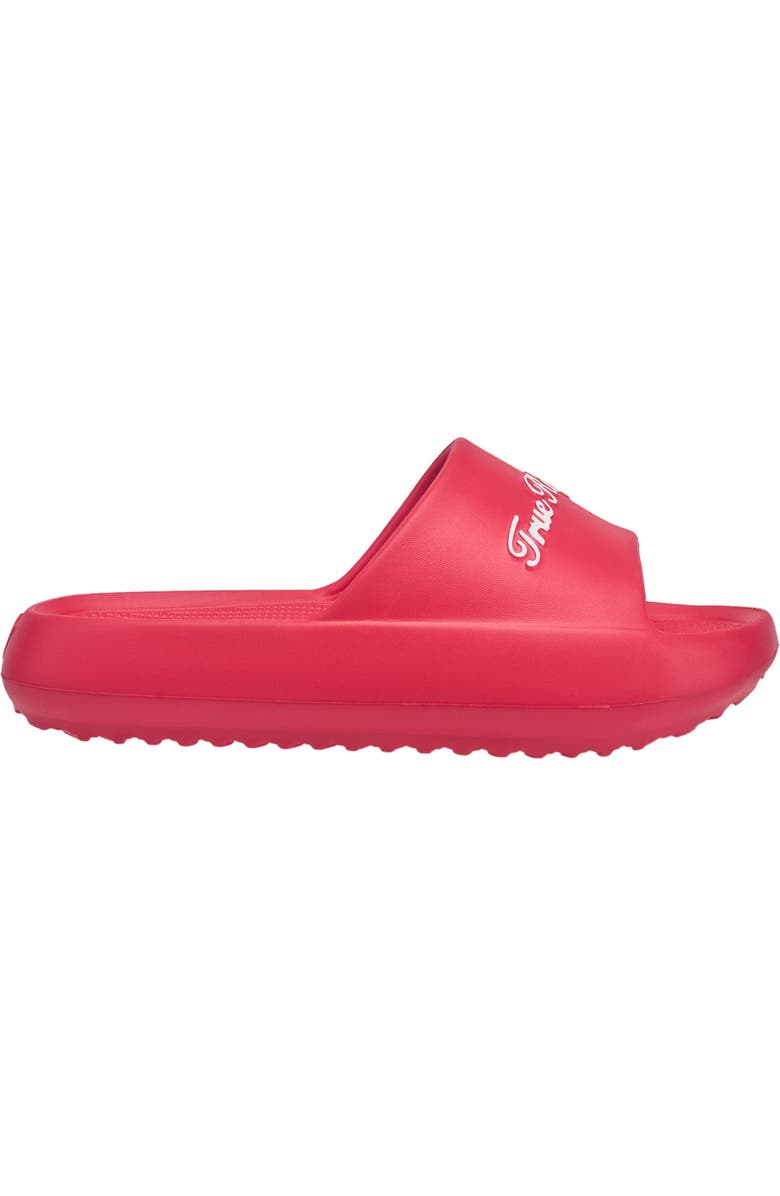True Religion Foxy Logo Slide, Alternate, color, Red