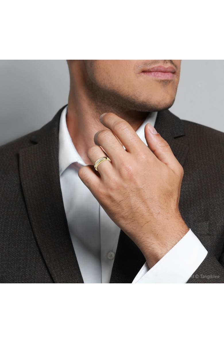 Bliss Diamond Men's 1/4Ct Polished Diamond Wedding Ring Lab Grown, Alternate, color, 14K Yellow Gold