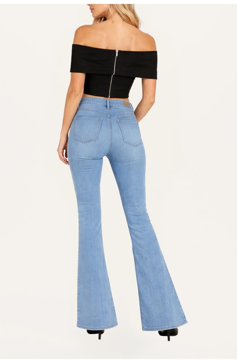 Nocturne Foldover Zip-Front Bandeau Top, Alternate, color, Black