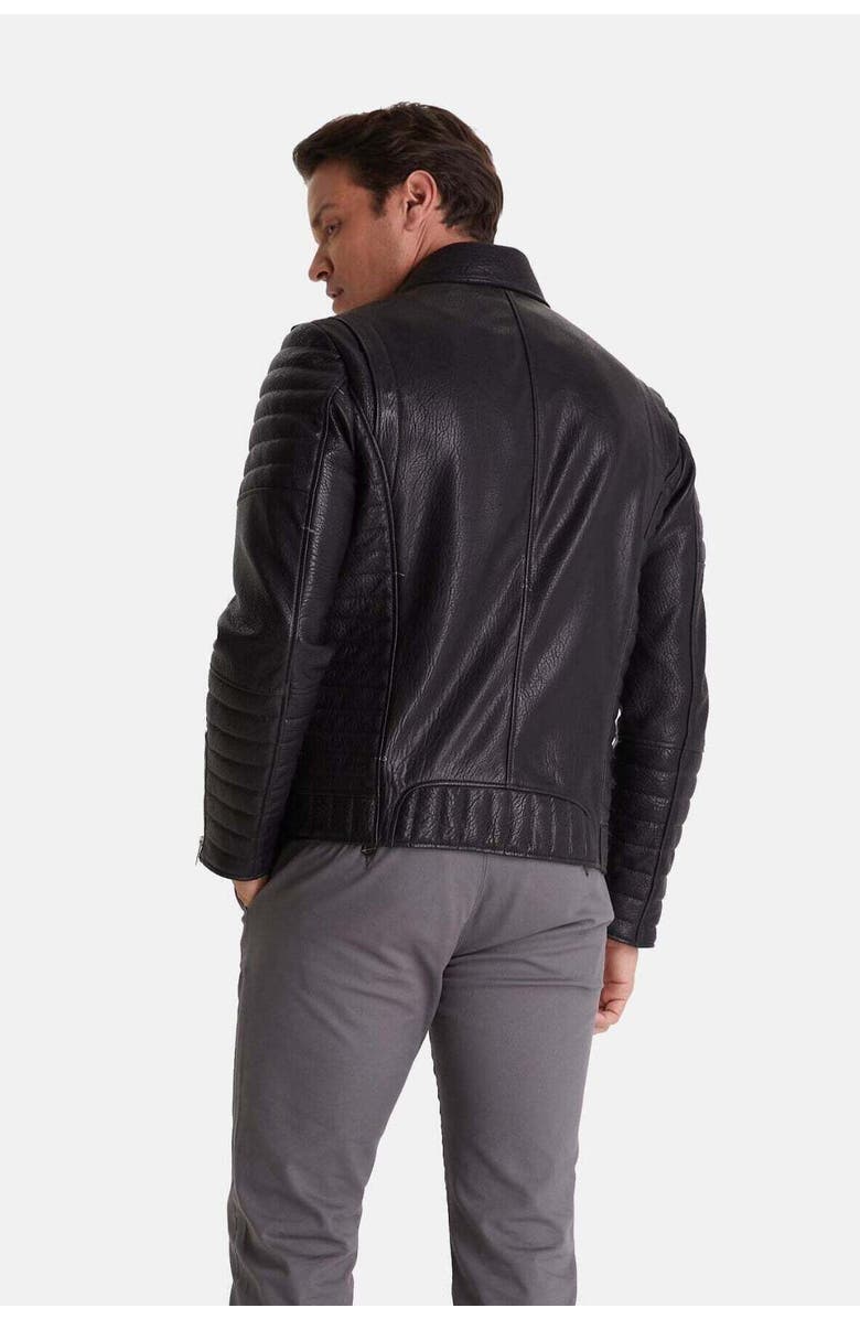FURNIQ UK Quentin Leather Jacket, Alternate, color, Black