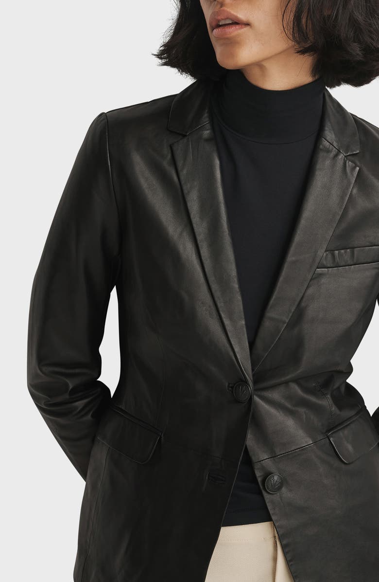 rag & bone Razor Leather Blazer, Alternate, color,