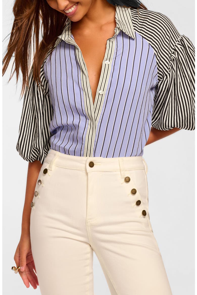 Flor Colorblock Stripe Puff Sleeve Top, Main, color, MULTI CATALINA STRIPE