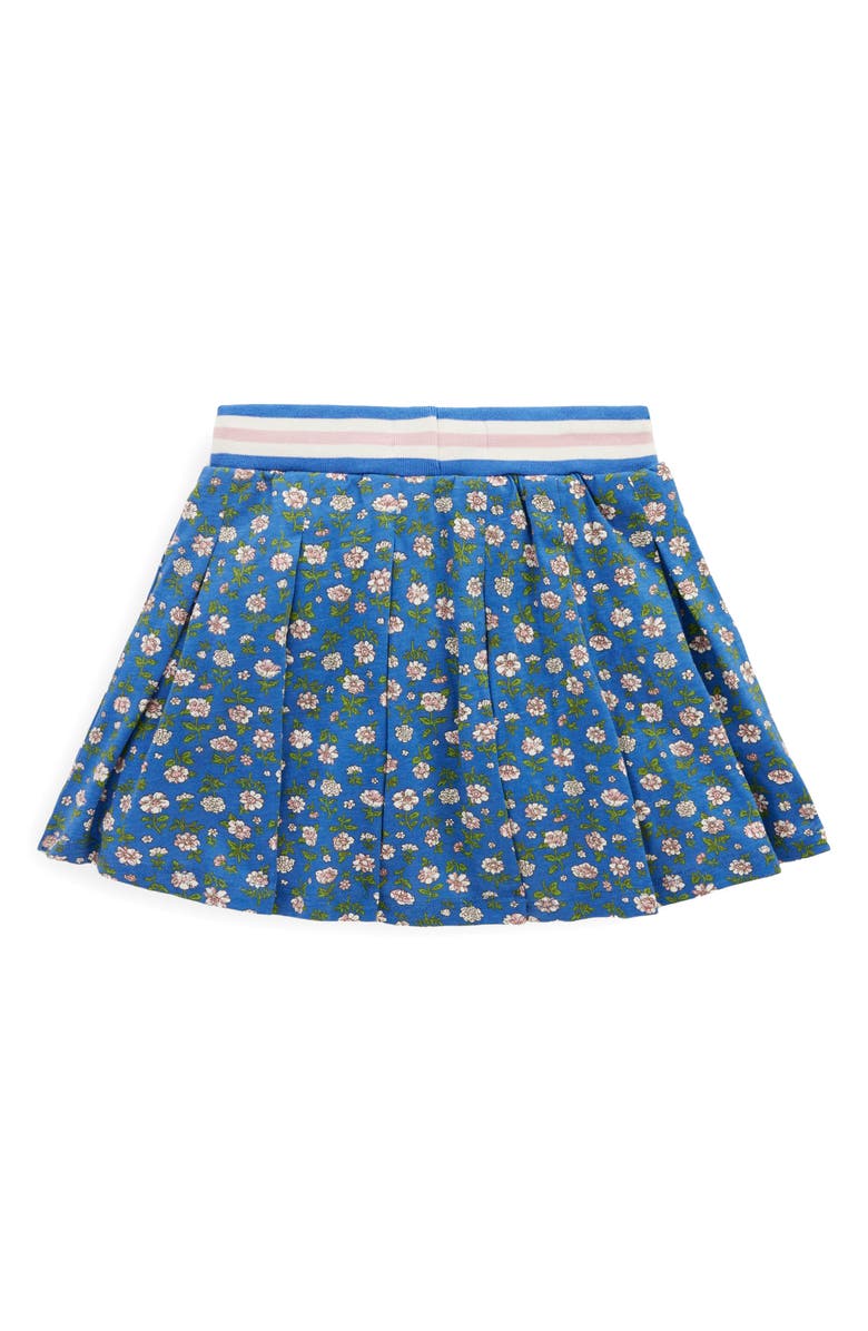 Mini Boden Kids' Floral Pleated Cotton Skort, Alternate, color, Bluejay Garden Flower
