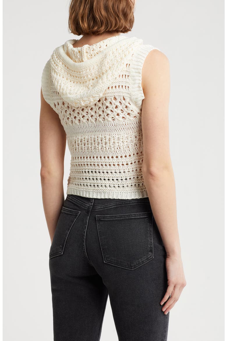 Ellie Open Stitch Sleeveless Hoodie, Alternate, color, BLEACHED SAND