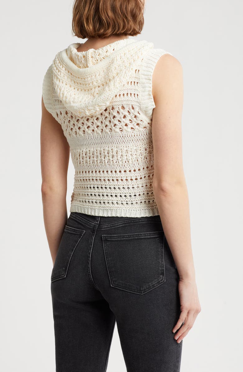 Love By Design Ellie Open Stitch Sleeveless Hoodie, Alternate, color, Bleached Sand