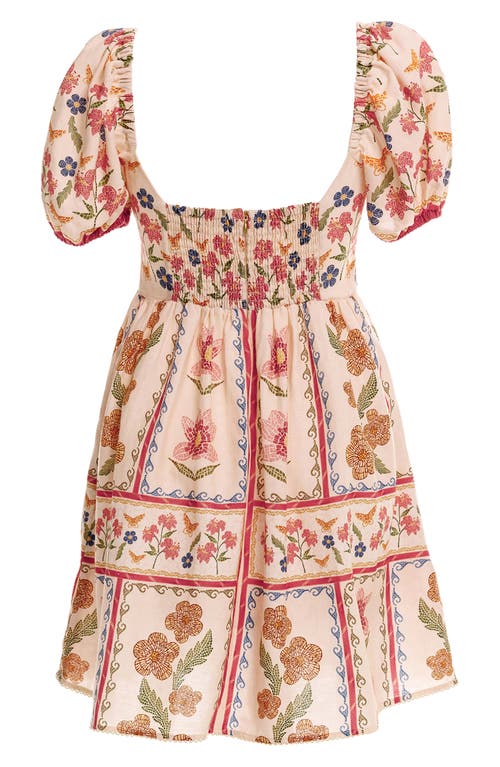 Agua Bendita Fiore Rosal Handmade Mini Dress Multicolor In Multi